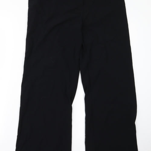 m&s Womens Black  Rayon Trousers  Size 12 L25 in