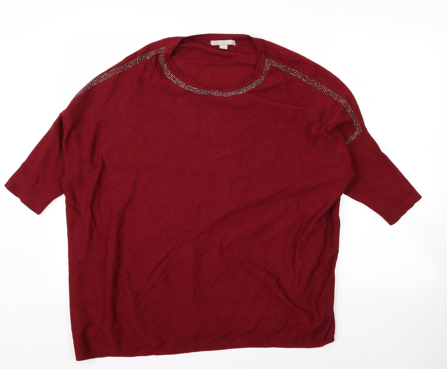 anthologu Womens Red  Rayon Pullover Jumper Size 10