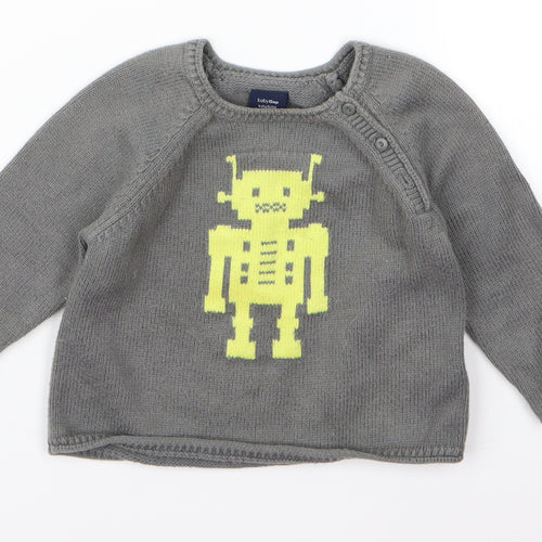 Gap Baby Grey   Pullover Jumper Size 6-9 Months  - robot