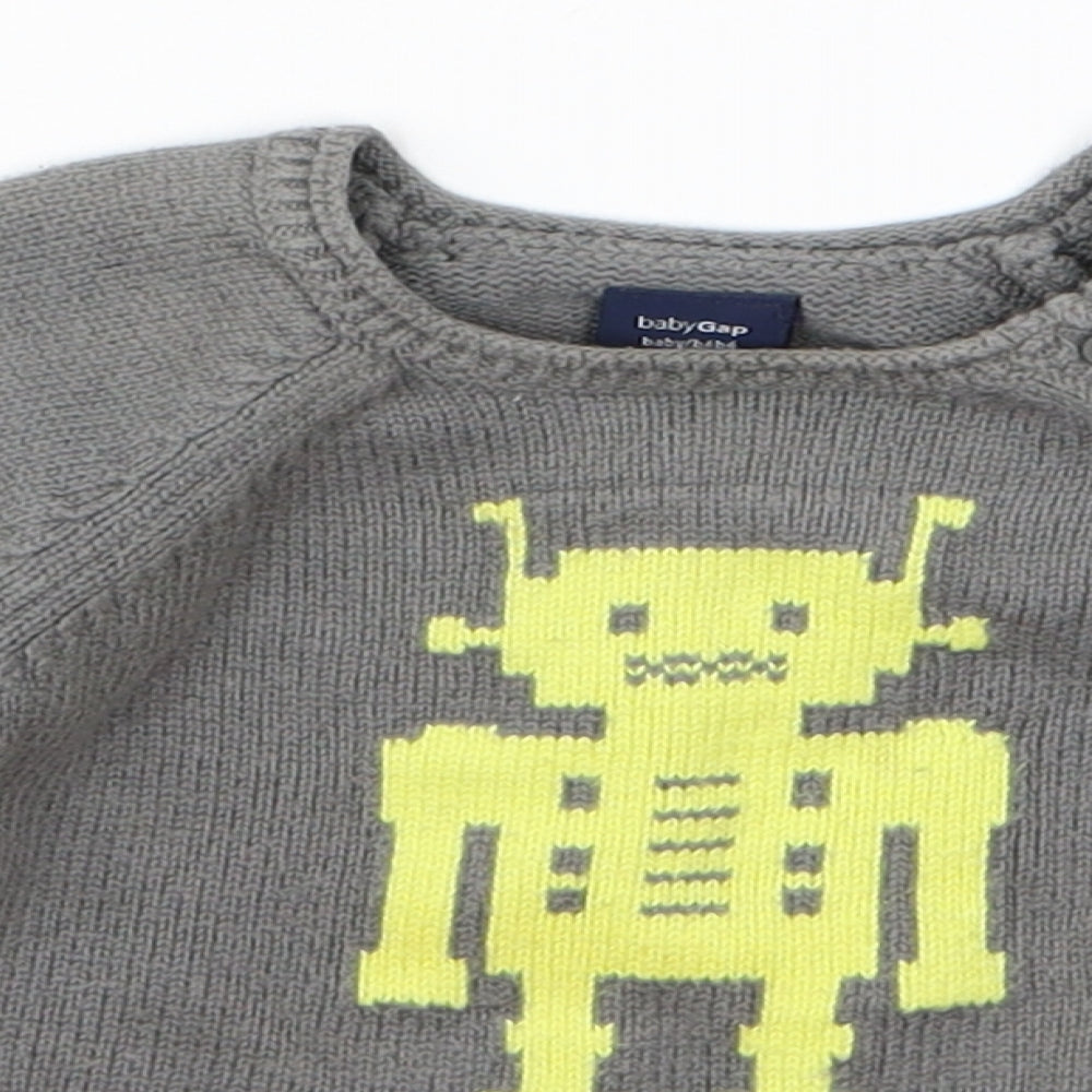 Gap Baby Grey   Pullover Jumper Size 6-9 Months  - robot