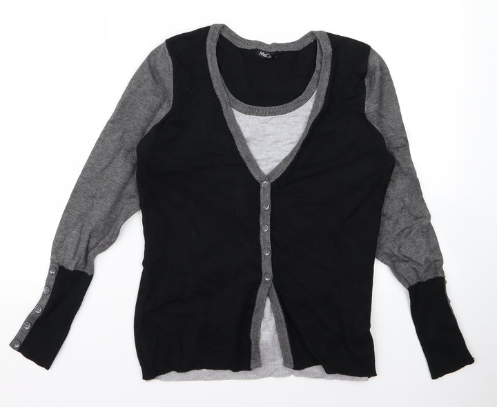M&Co Womens Grey Cardigan Jumper Size M