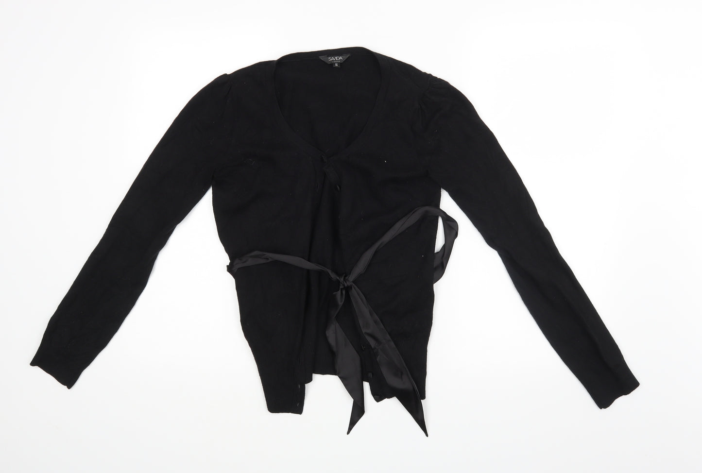 Savidqa Womens Black   Cardigan Jumper Size 12