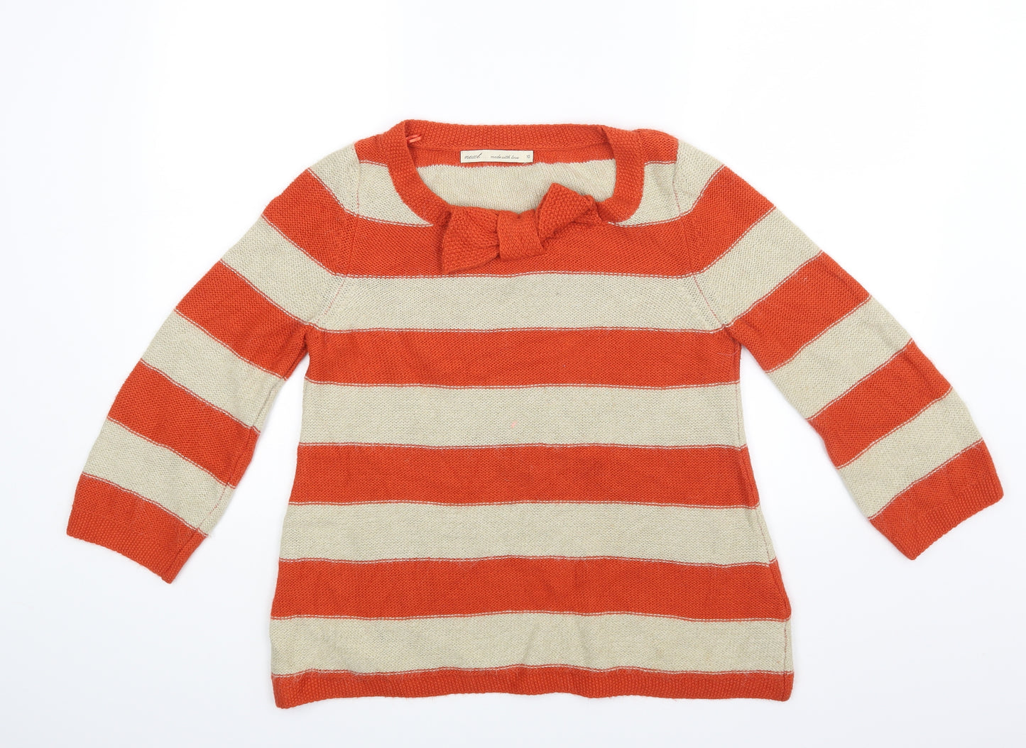 NEXT Womens Orange Striped  Pullover Jumper Size 10