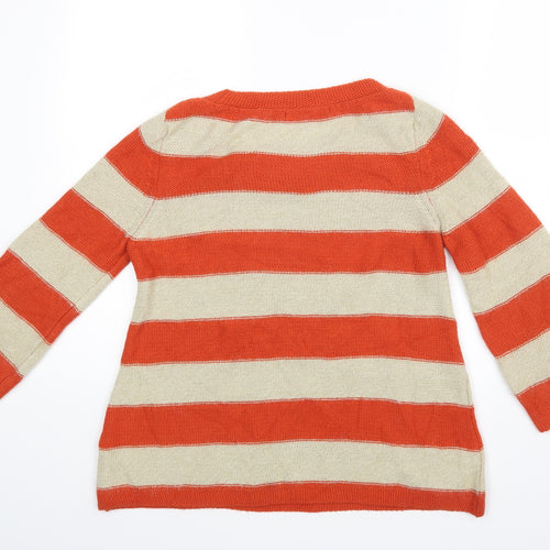 NEXT Womens Orange Striped  Pullover Jumper Size 10