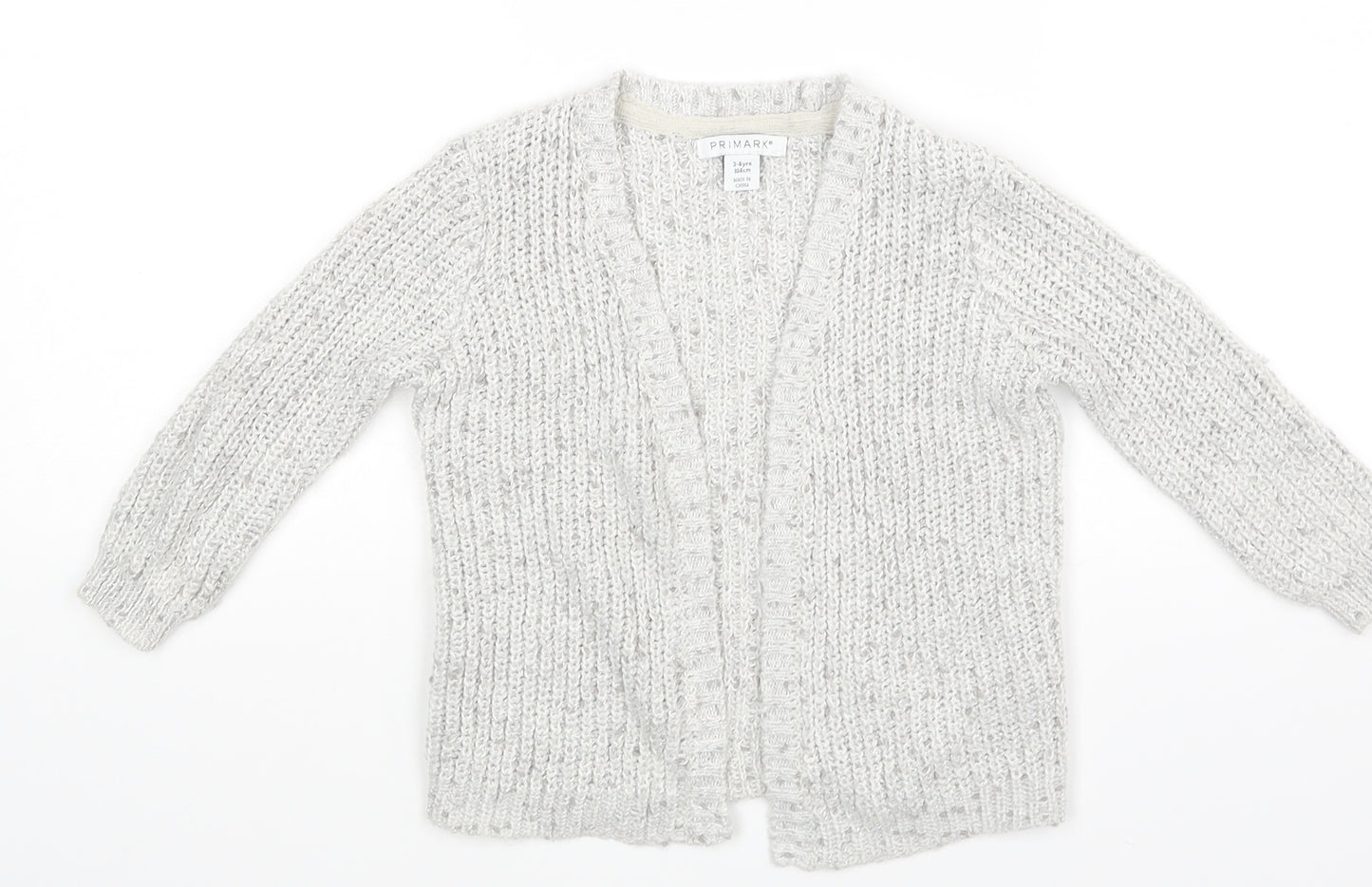 Primark Girls Grey   Wrap Jumper Size 3-4 Years