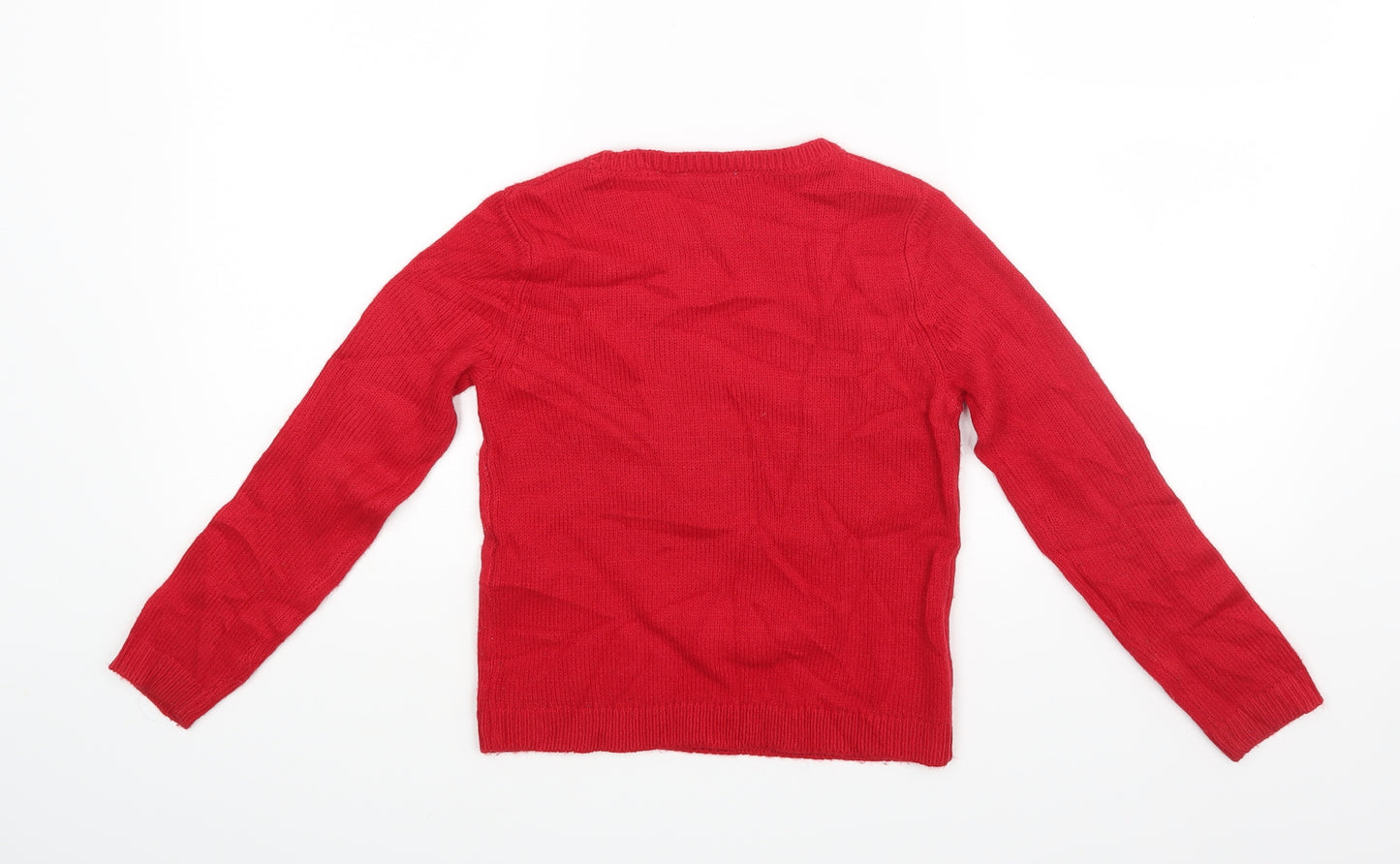 Pepperts Boys Red  Rayon Pullover Jumper Size 6-7 Years  - Christmas Jumper