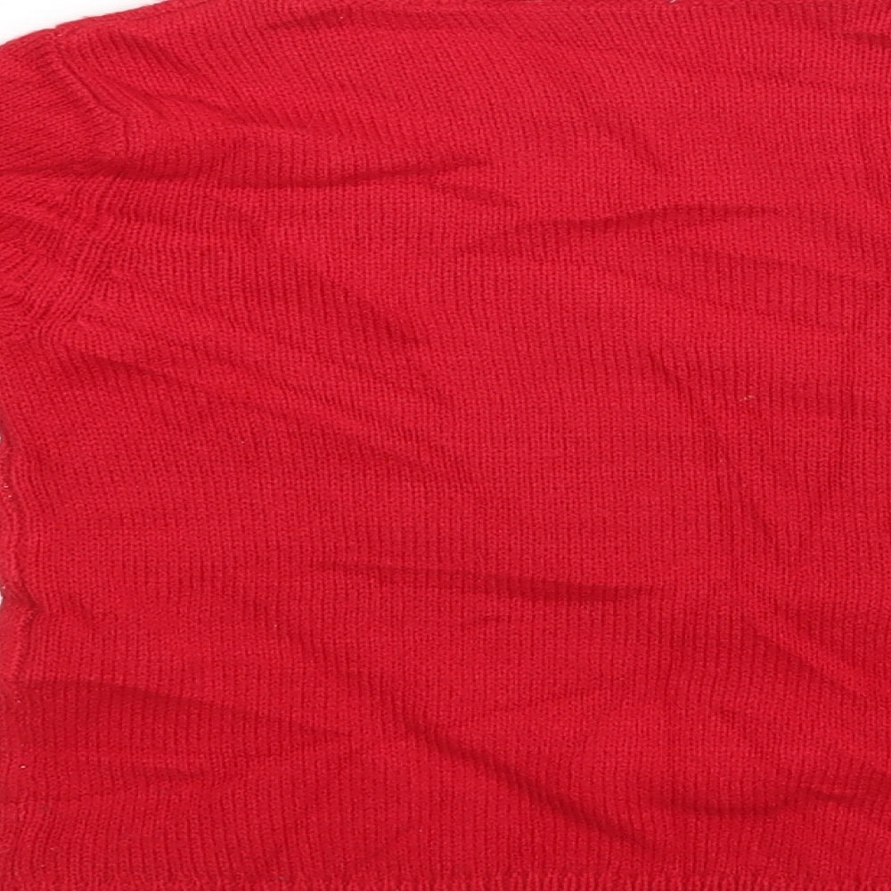 Pepperts Boys Red  Rayon Pullover Jumper Size 6-7 Years  - Christmas Jumper