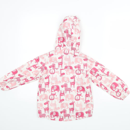 TU Girls Pink Animal Print  Jacket Coat Size 3-4 Years