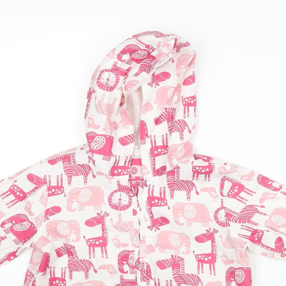 TU Girls Pink Animal Print  Jacket Coat Size 3-4 Years