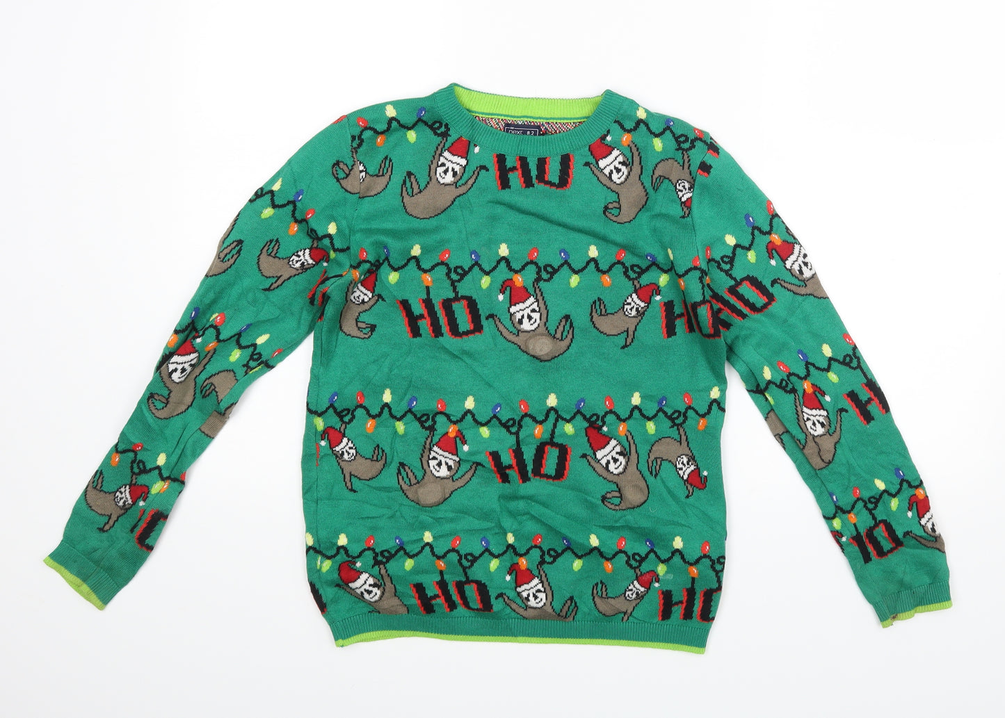 NEXT Boys Green   Pullover Jumper Size 9 Years  - Christmas Jumper
