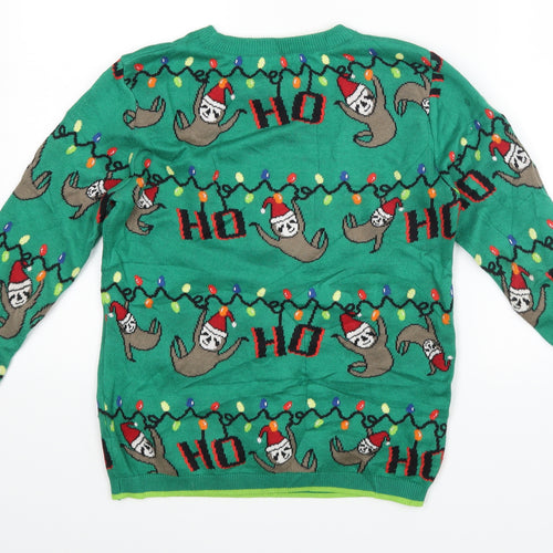 NEXT Boys Green   Pullover Jumper Size 9 Years  - Christmas Jumper