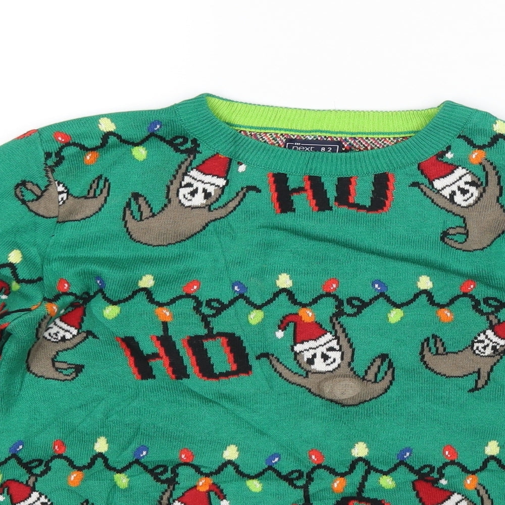 NEXT Boys Green   Pullover Jumper Size 9 Years  - Christmas Jumper