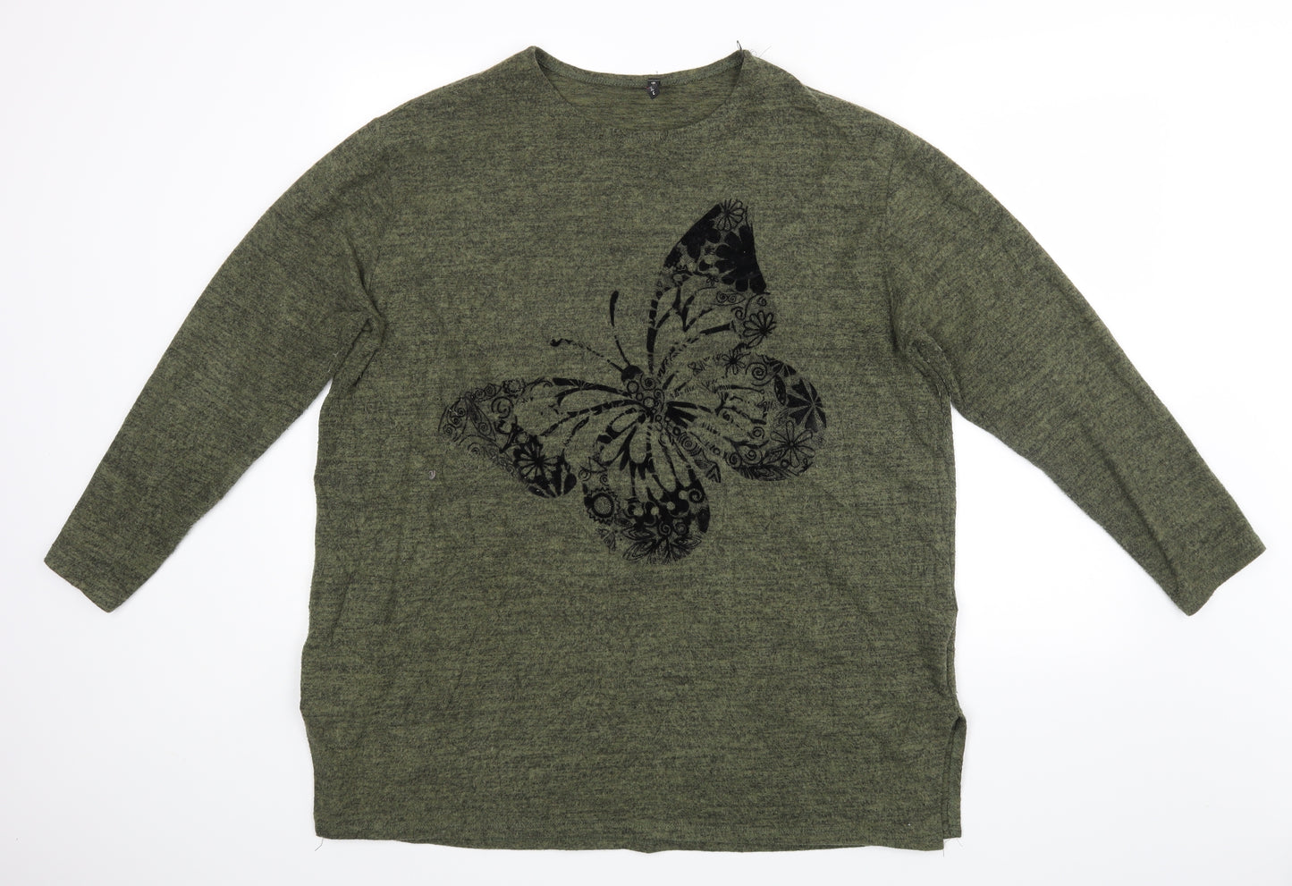 Big Size Womens Green   Pullover Jumper