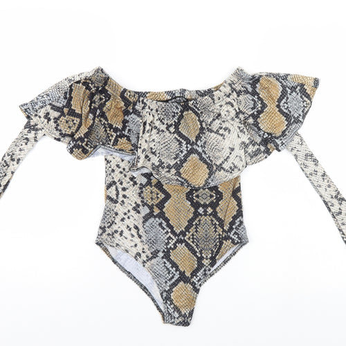 Select Womens Multicoloured Animal Print  Bodysuit One-Piece Size 10
