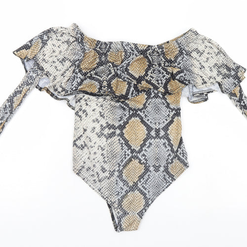 Select Womens Multicoloured Animal Print  Bodysuit One-Piece Size 10
