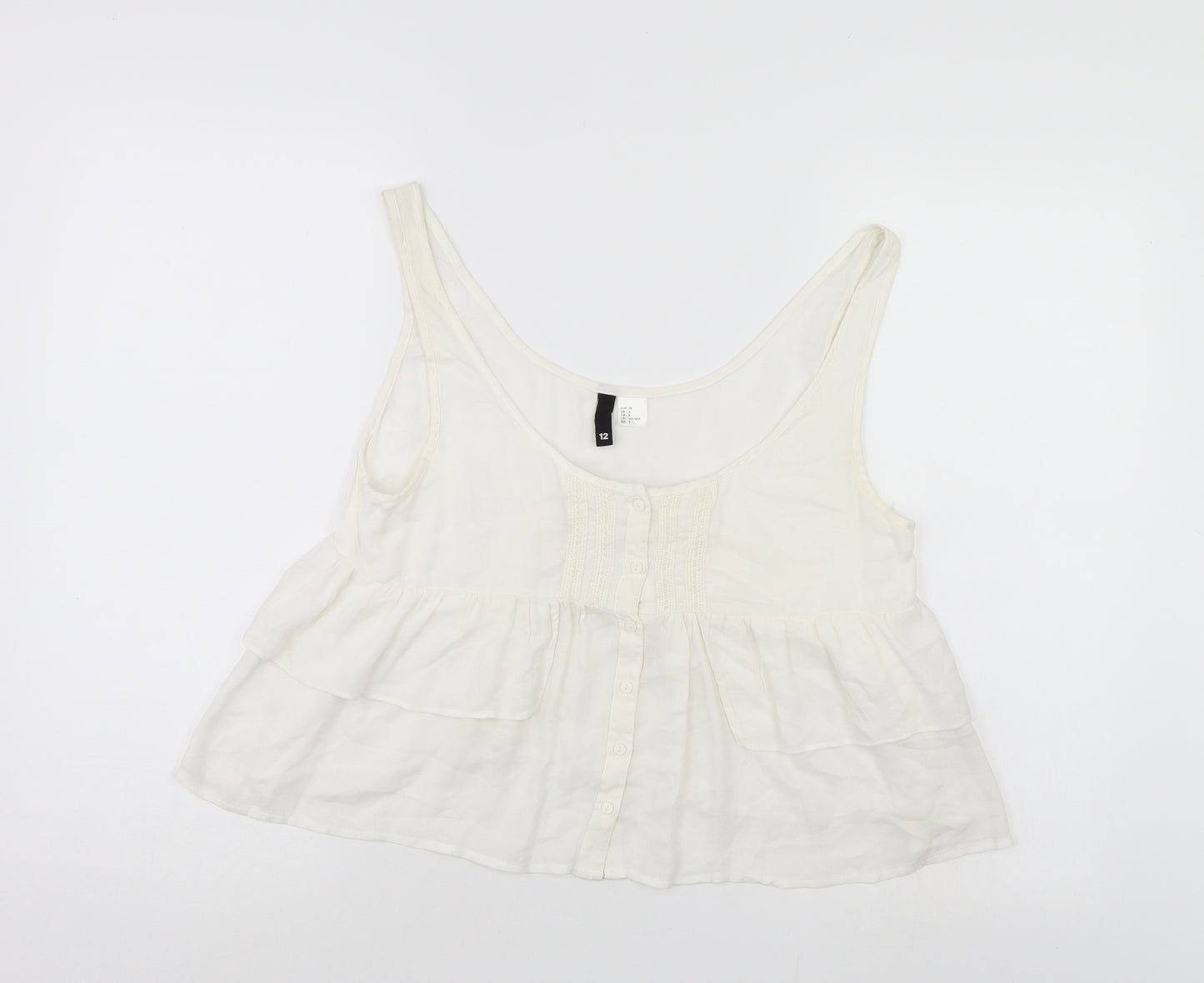 Divided Womens White   Basic Blouse Size 12