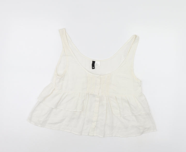 Divided Womens White   Basic Blouse Size 12