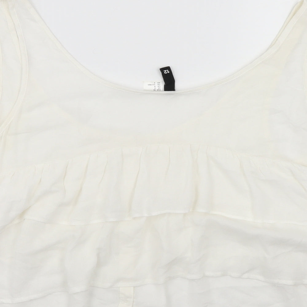 Divided Womens White   Basic Blouse Size 12