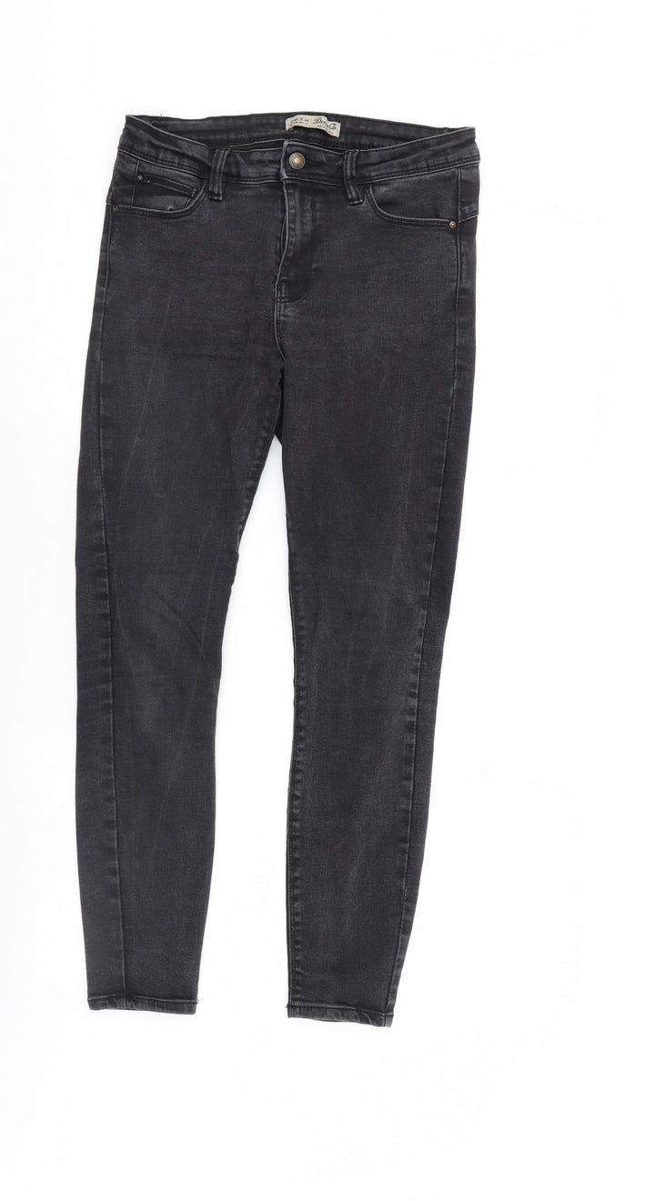 Denim & Co. Womens Black Denim Tapered Jeans Size 12 L27 in