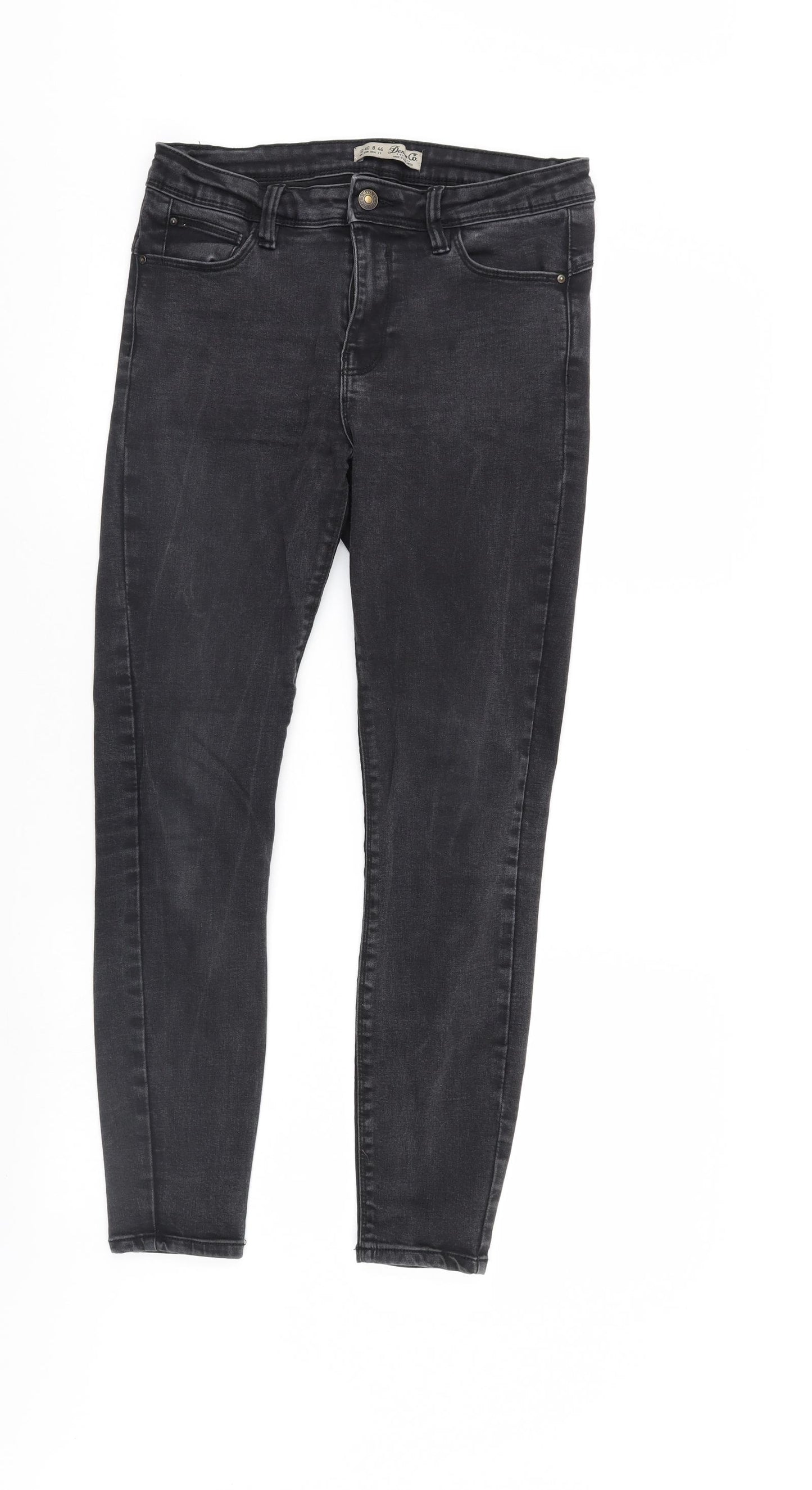 Denim & Co. Womens Black  Denim Tapered Jeans Size 12 L27 in