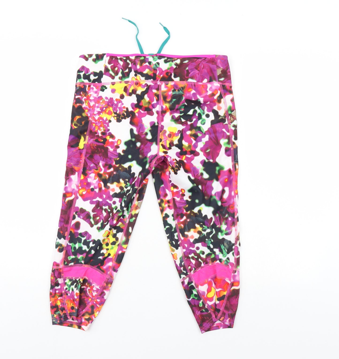 addidas Womens Multicoloured Floral  Athletic Shorts Size 12