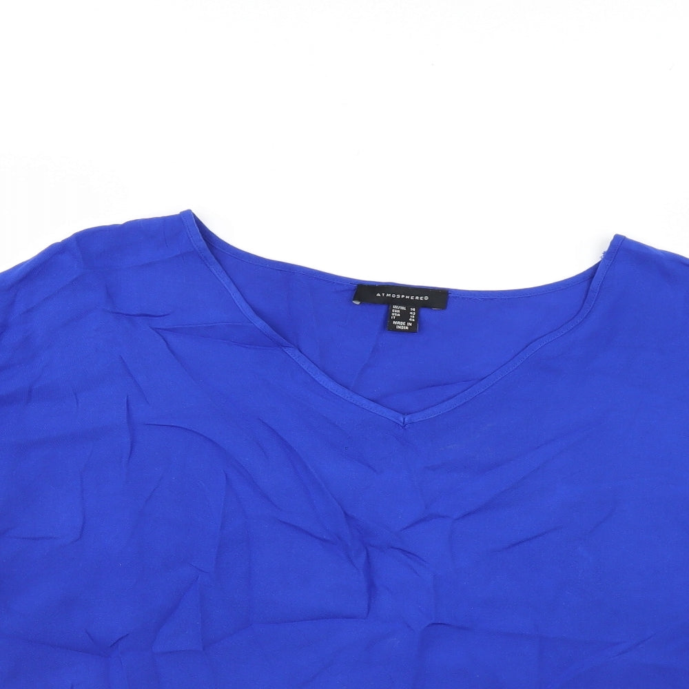 AtmosphereBLUE Womens Blue   Basic Blouse Size 14