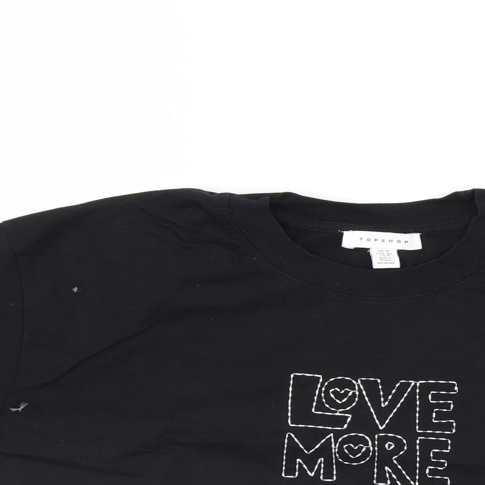 Top Shop Womens Black   Basic T-Shirt Size 12