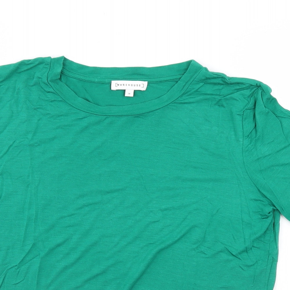 Warehouse Womens Green   Basic T-Shirt Size 14