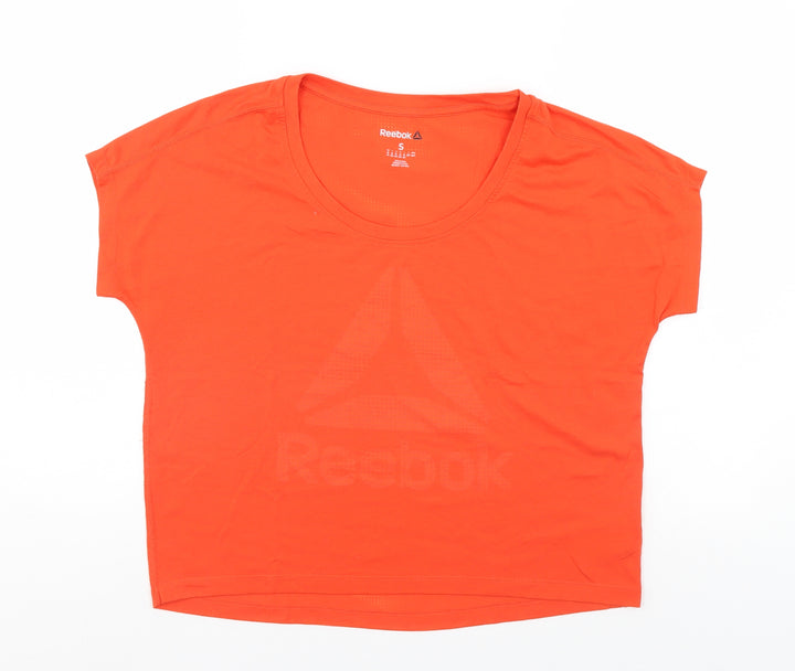 Reebok Womens Orange Basic T-Shirt Size 10