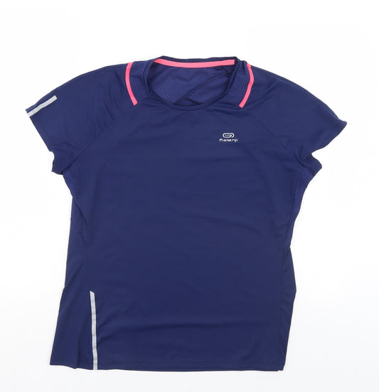 Front view of Kalenji women’s blue t-shirt