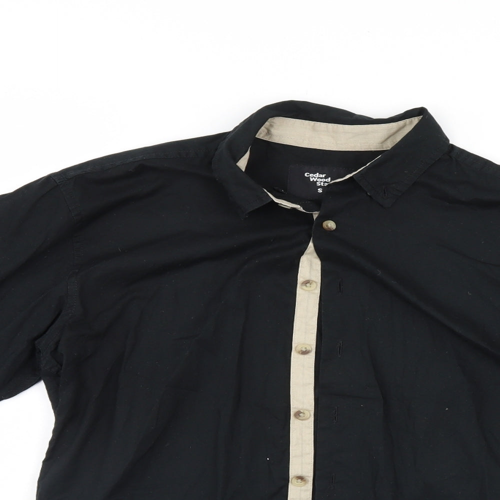 Cedar Wood State Mens Black    Button-Up Size S