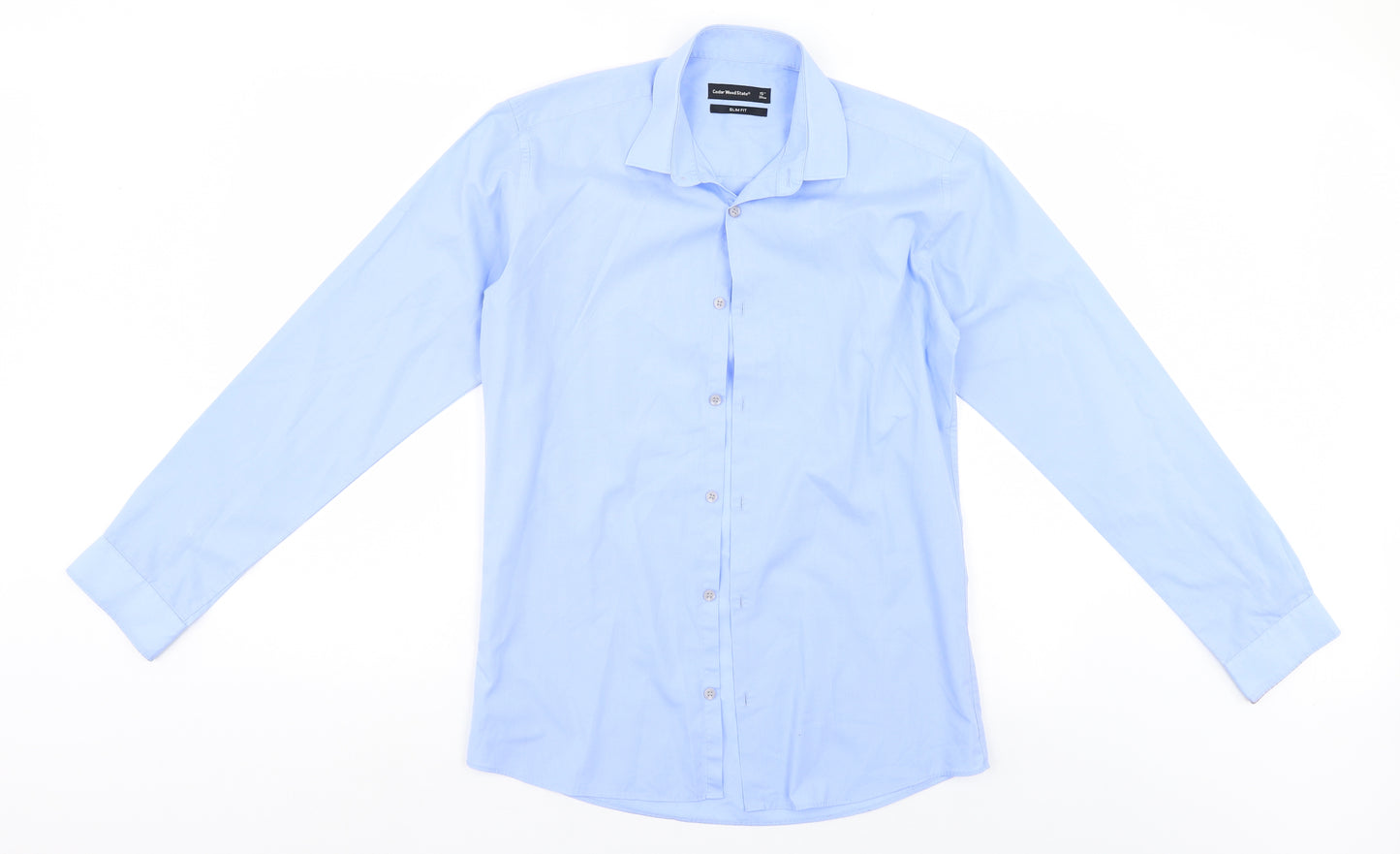Cedar Wood State Mens Blue    Dress Shirt Size 15