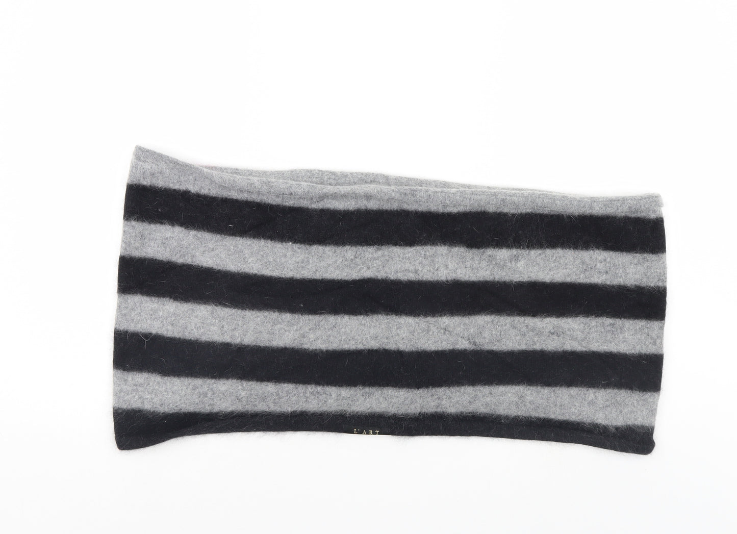 L'Art Womens Grey Striped   Scarf