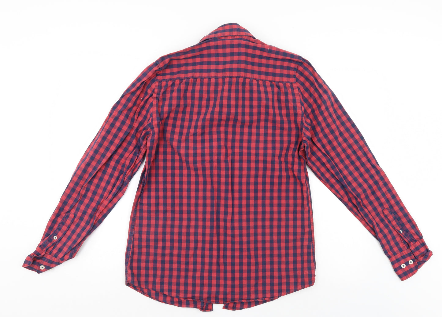 Easy Mens Red Check   Button-Up Size S