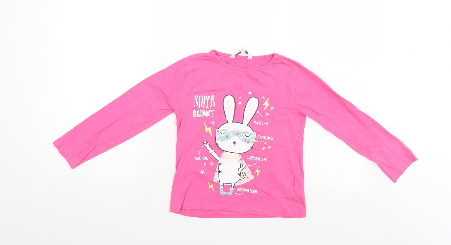 Angel Girls Pink   Henley Jumper Size 5-6 Years