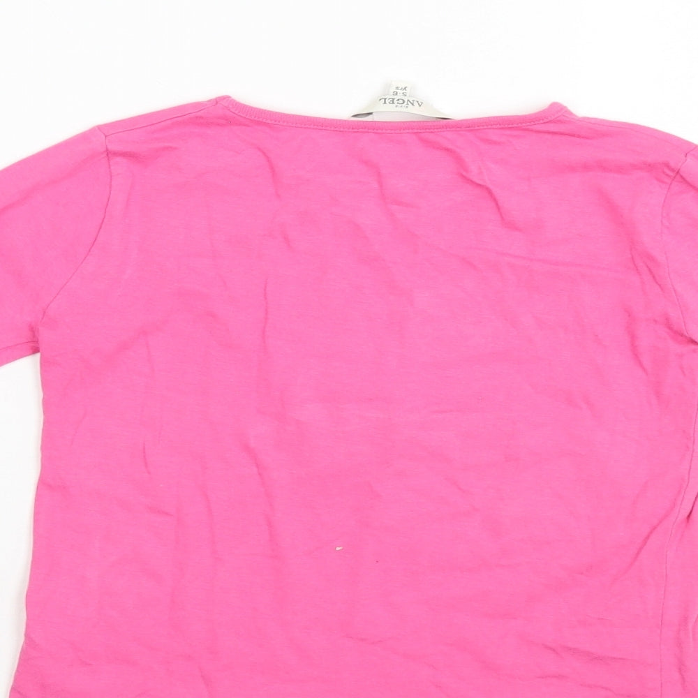 Angel Girls Pink   Henley Jumper Size 5-6 Years