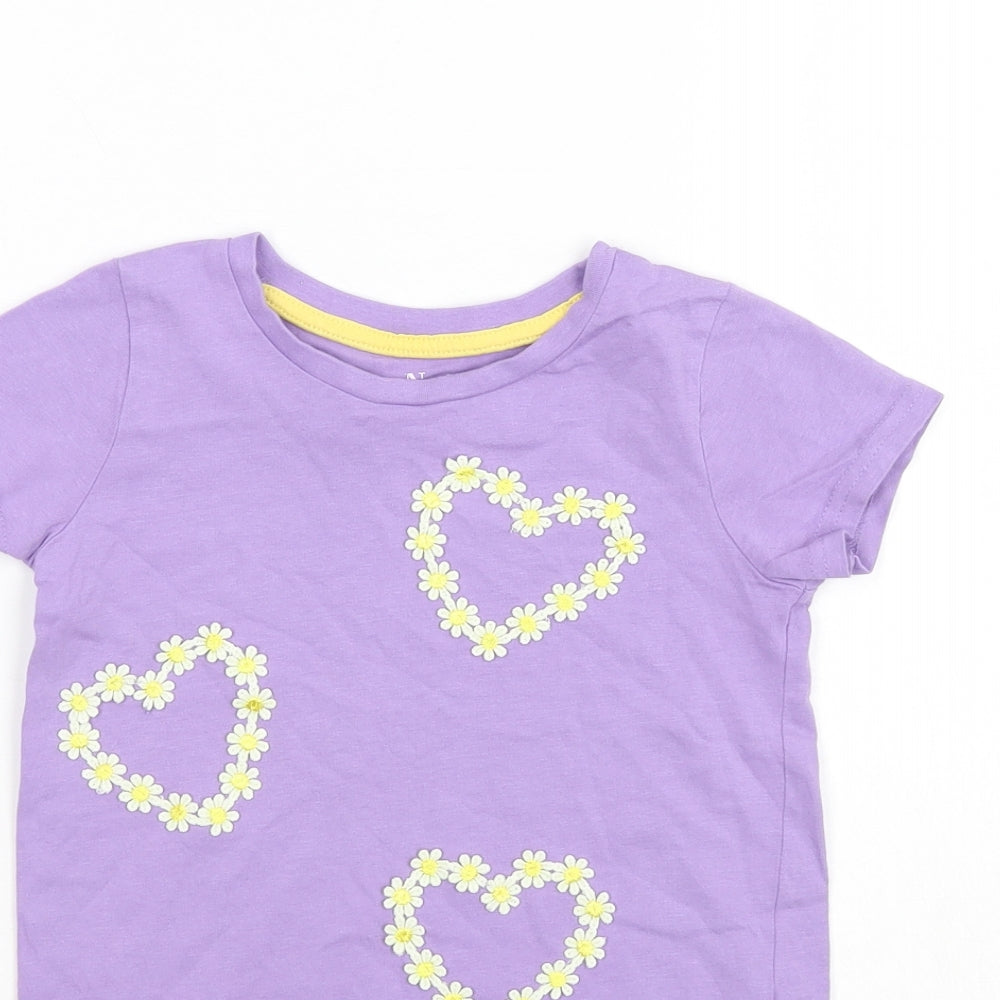 Nutmeg Girls Purple   Basic T-Shirt Size 5-6 Years