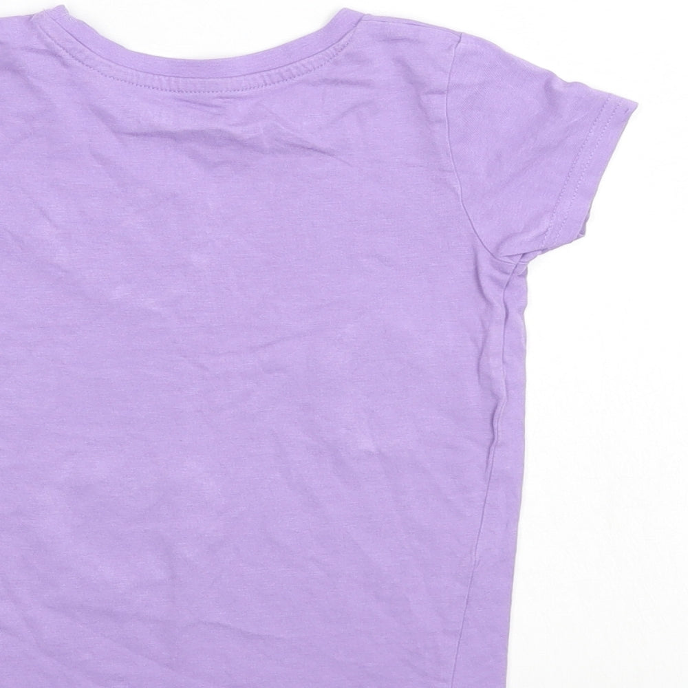 Nutmeg Girls Purple   Basic T-Shirt Size 5-6 Years
