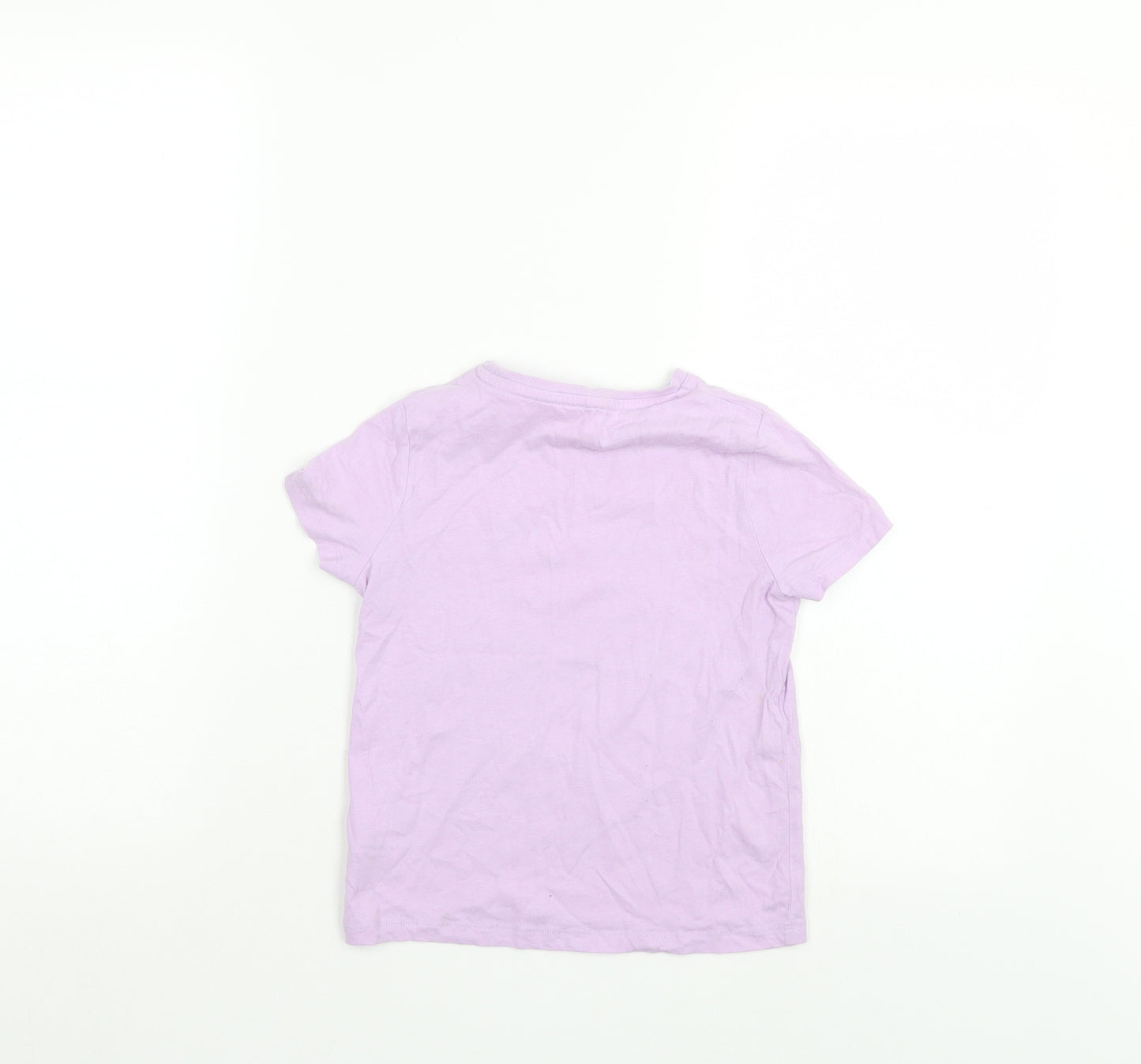 M&S Girls Purple   Basic T-Shirt Size 5-6 Years