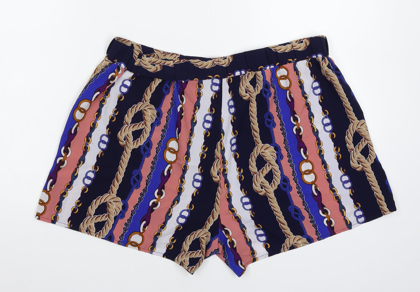 Papaya Womens Multicoloured Striped  Hot Pants Shorts Size 16