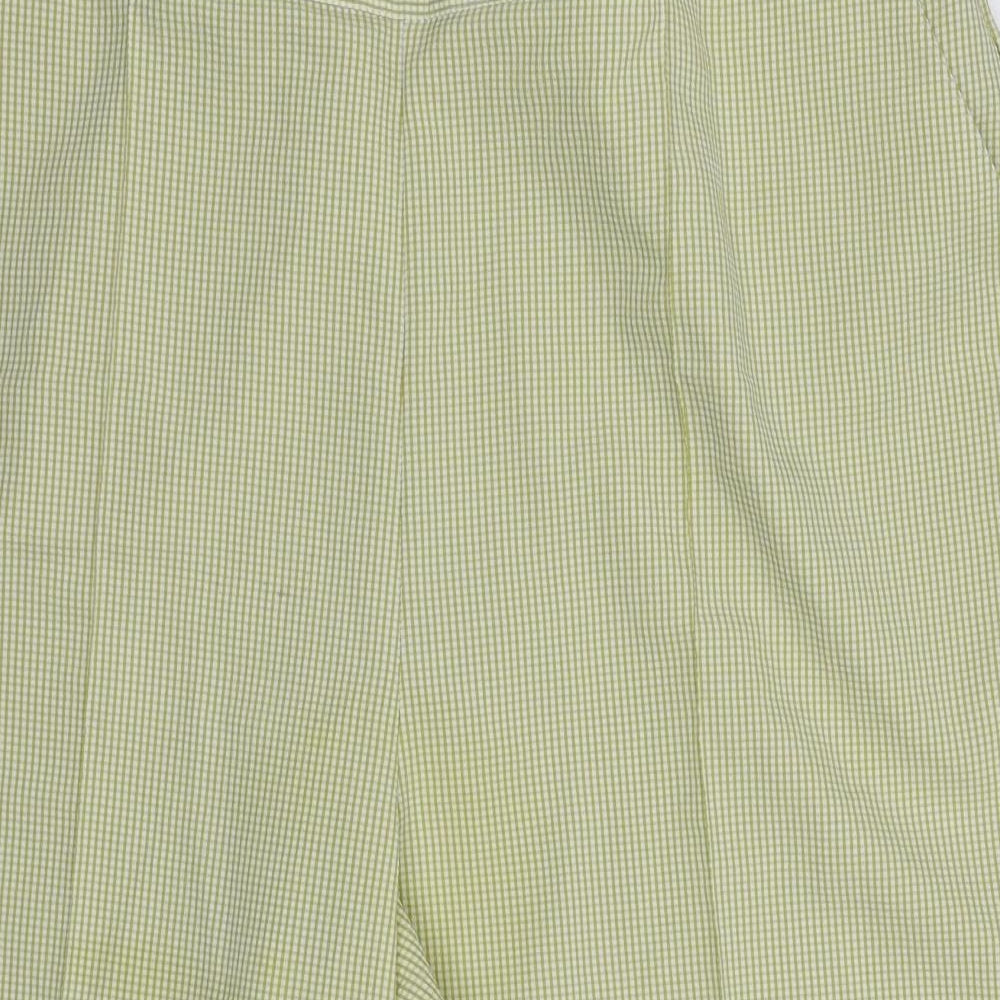 BM Womens Green Check  Cropped Trousers Size 24 L20 in