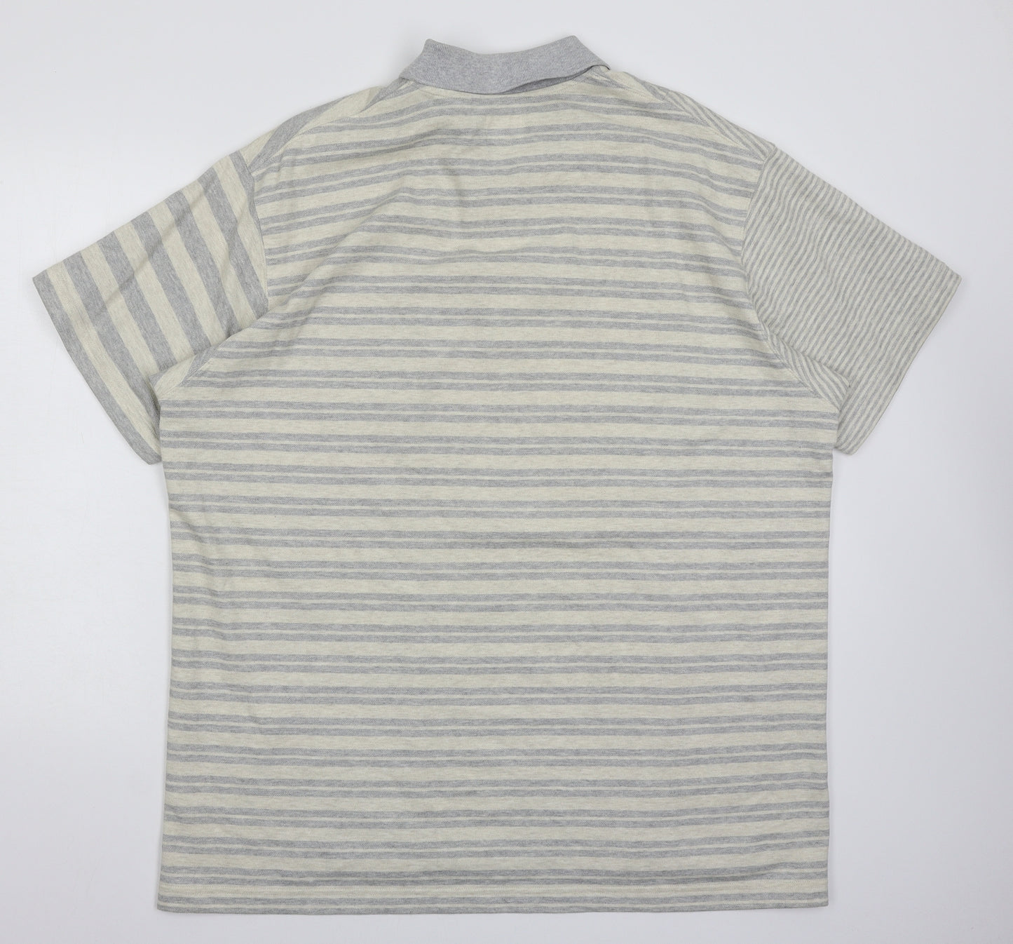 Uniqlo Mens Grey Striped   Polo Size 2XL
