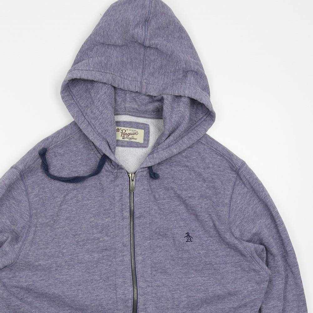 Penguin Mens Purple   Full Zip Hoodie Size L