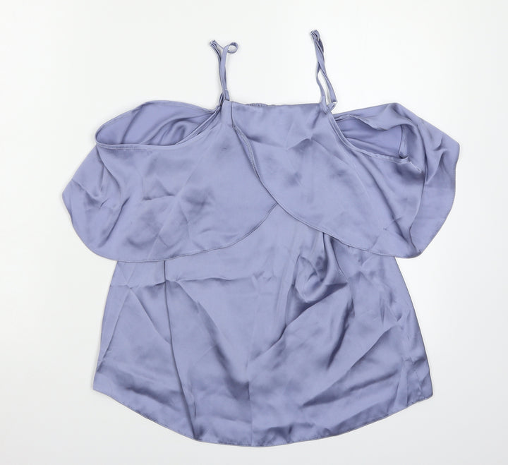 New Look Womens Silver  Satin Basic Tank Size 10