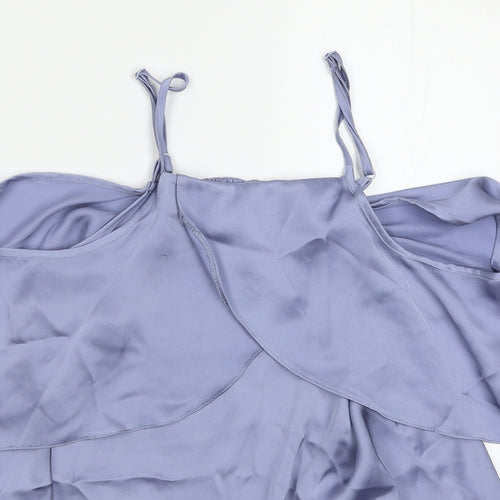 New Look Womens Silver  Satin Basic Tank Size 10
