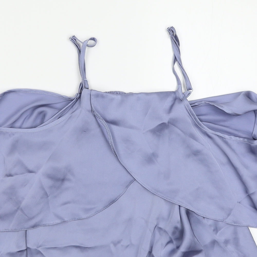 New Look Womens Silver  Satin Basic Tank Size 10