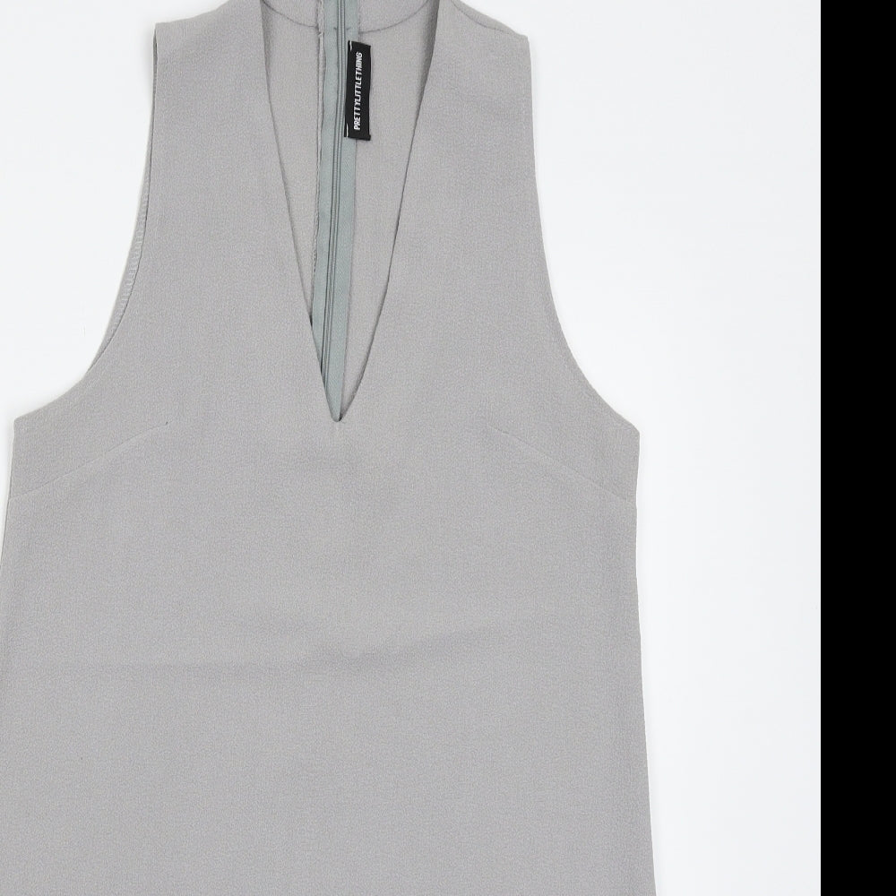 PRETTYLITTLETHING Womens Grey   A-Line  Size 8