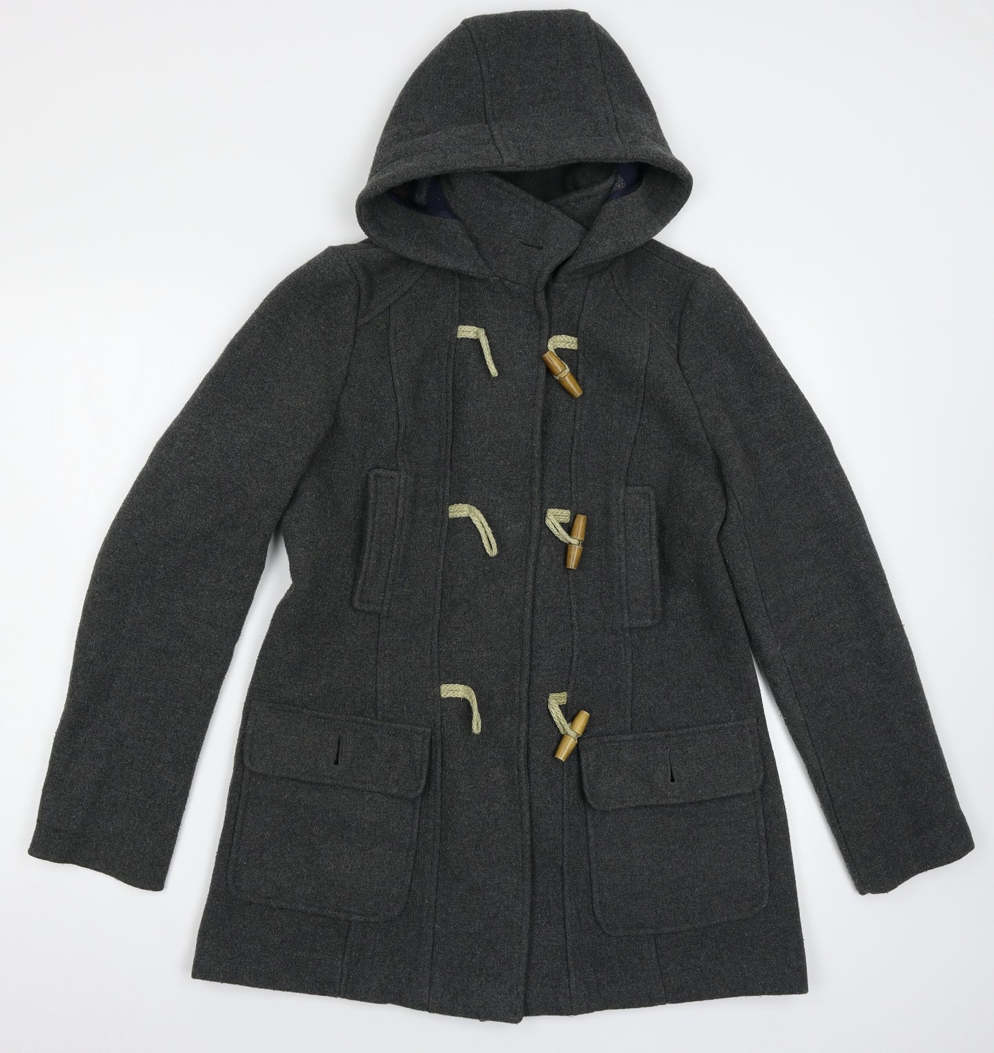 New Look Womens Grey   Pea Coat Coat Size 10
