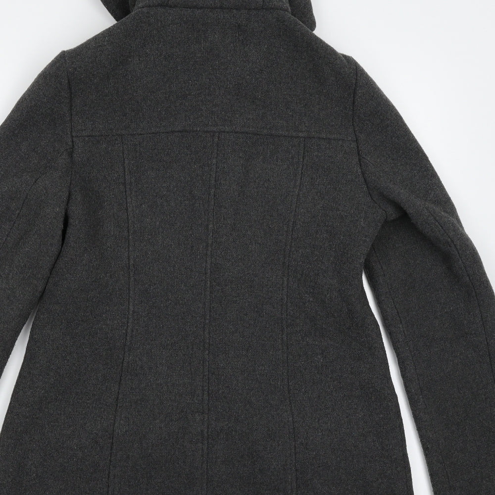 New Look Womens Grey   Pea Coat Coat Size 10