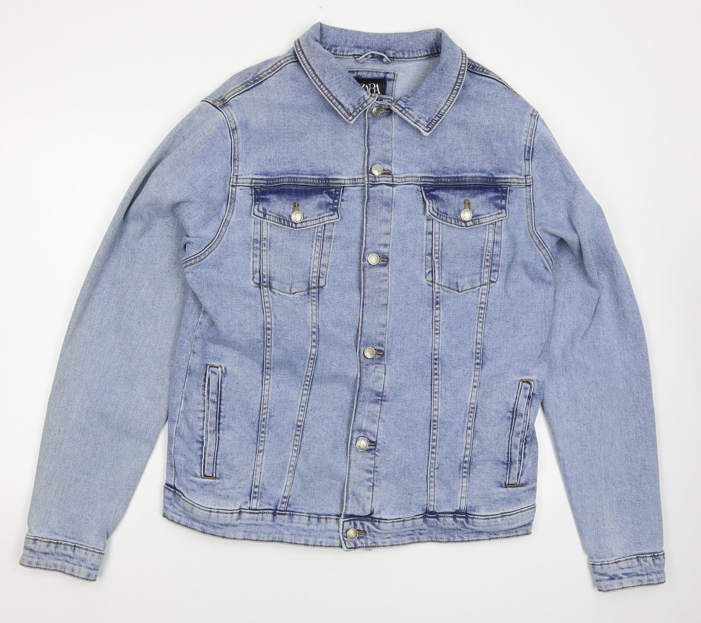 Zara Mens Blue  Denim Jacket  Size 2XL